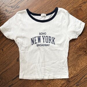 Brandy Melville White Tee with New York Print